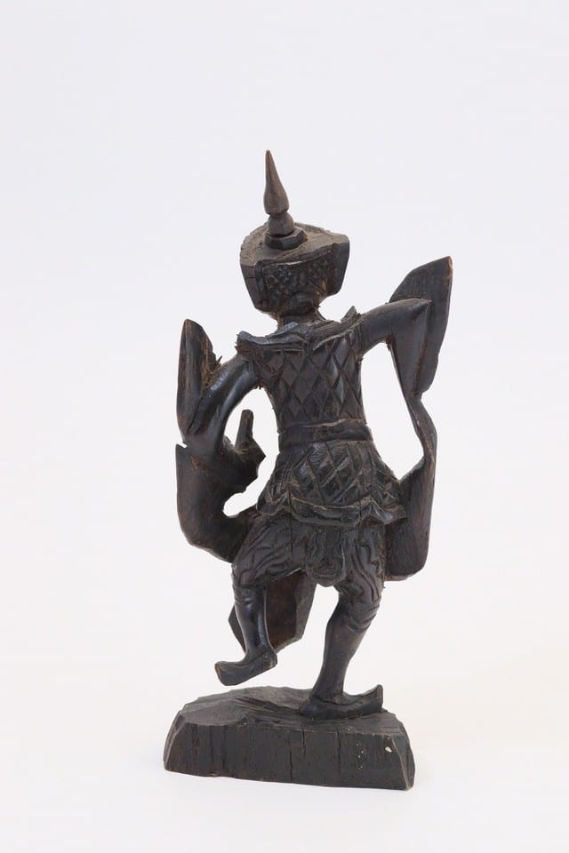 Sculpture bois guerrier birman Birmanie Bouddhisme wood Burmese statue ancienne — photo 4