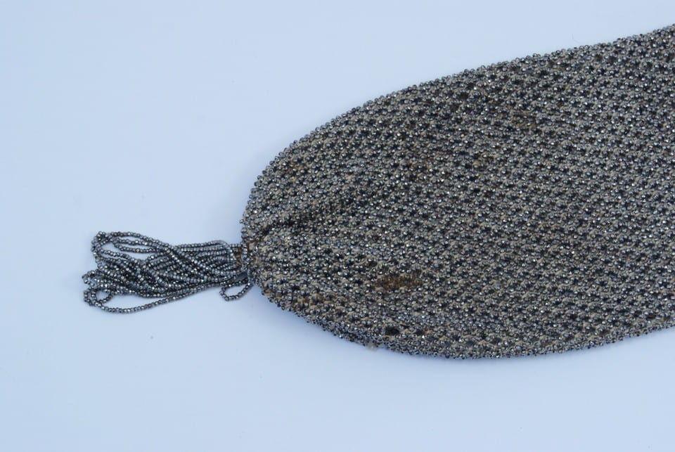 Bourse porte louis aumonière perle métalique XIX Napoleon III antique purse 19th — Foto 6
