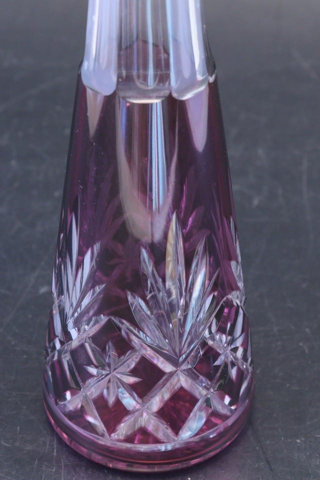 Carafe cristal taillé Saint-Louis Massenet overlay améthyste rare coloris  32cm — photo 6