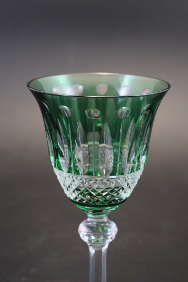 Verre cristal doublé overlay Saint-Louis modèle Tommy vert 16,5 cm — foto 4