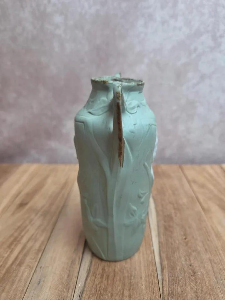 Vase Art nouveau Schäfer & Vater Jugendstil biscuit vert vers 1900 — photo 5