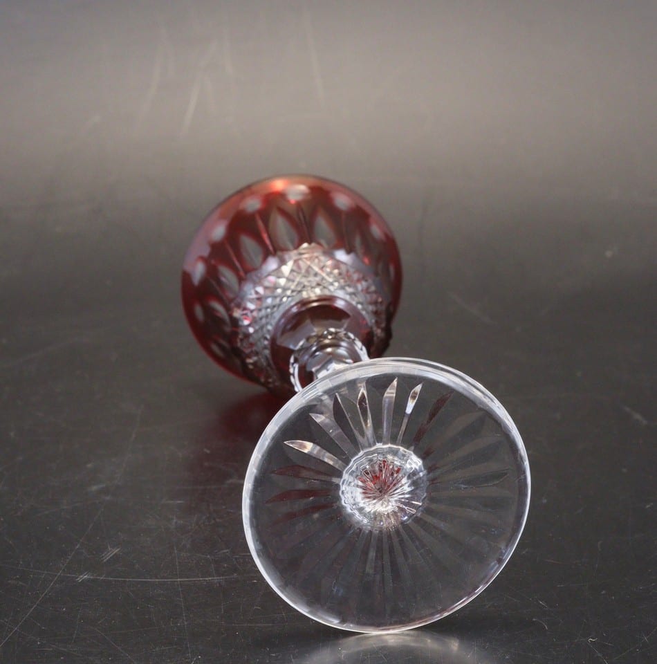 Verre cristal doublé overlay Saint-Louis modèle Tommy rouge rubis 16,5 cm — foto 8