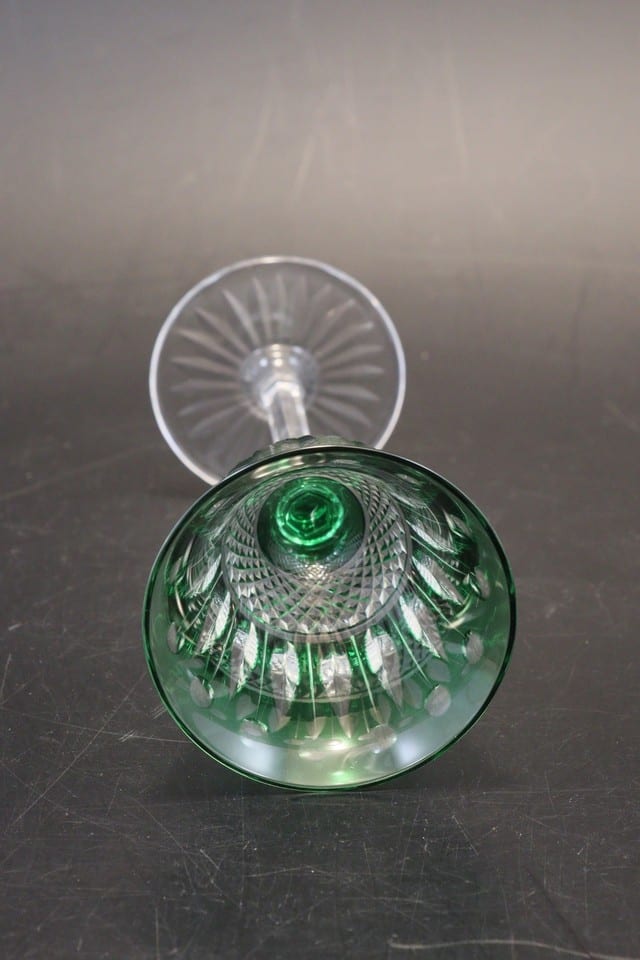 Verre cristal doublé overlay Saint-Louis modèle Tommy vert 16,5 cm — foto 7