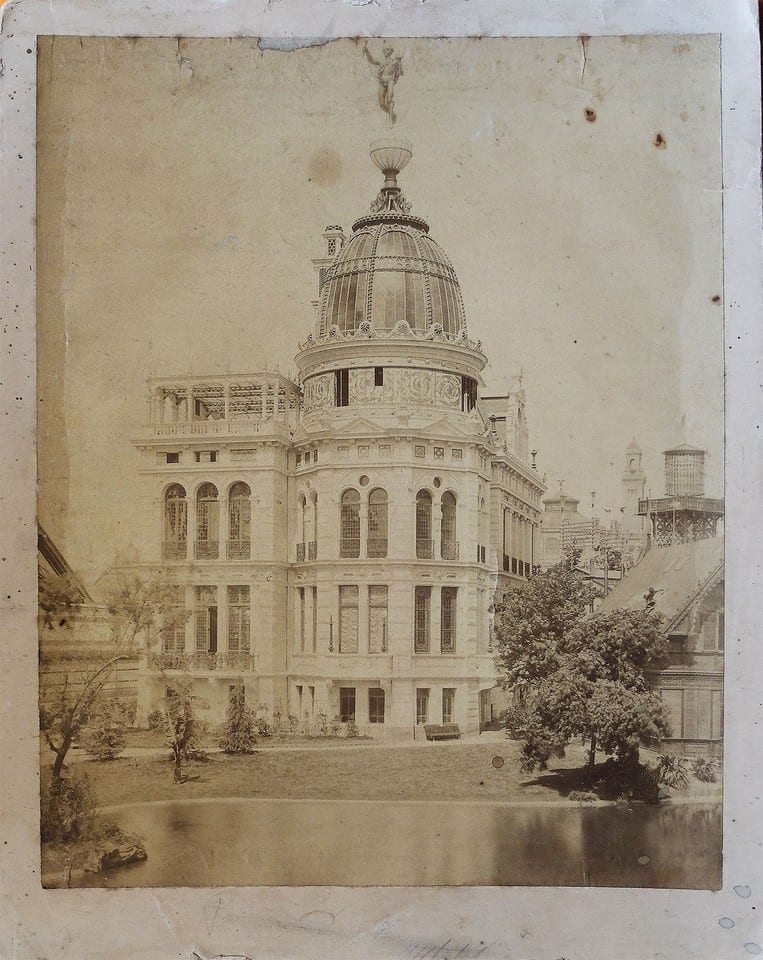 PHOTO ANCIENNE ORIG. EXPOSITION UNIVERSELLE PARIS 1889 PAVILLON INDUSTRIE DU GAZ