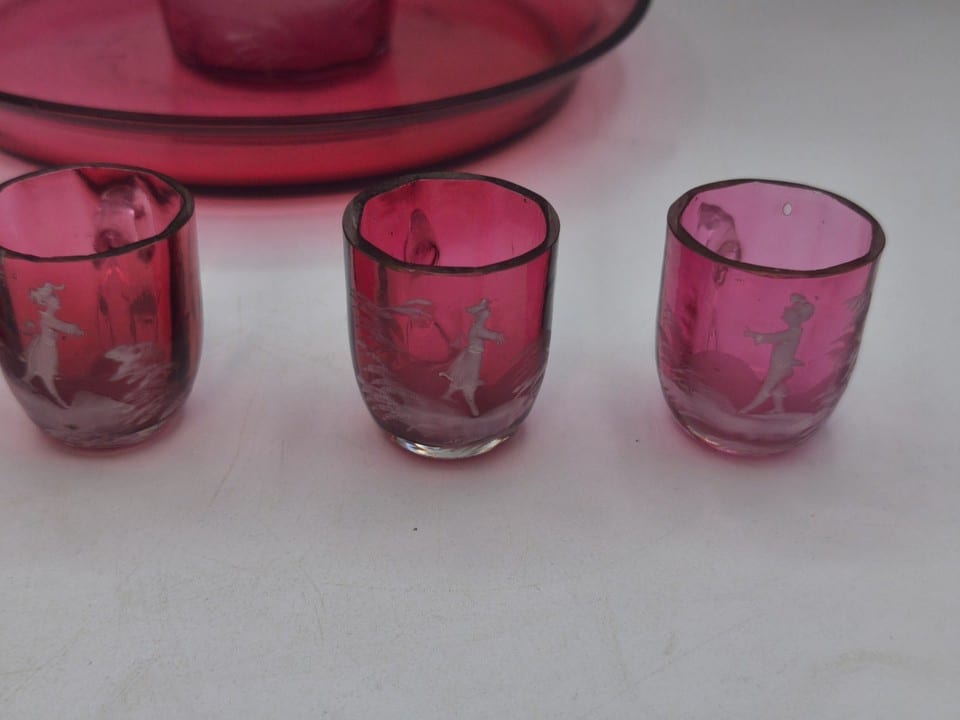 Service à liqueur Mary Gregory – Verre — foto 3