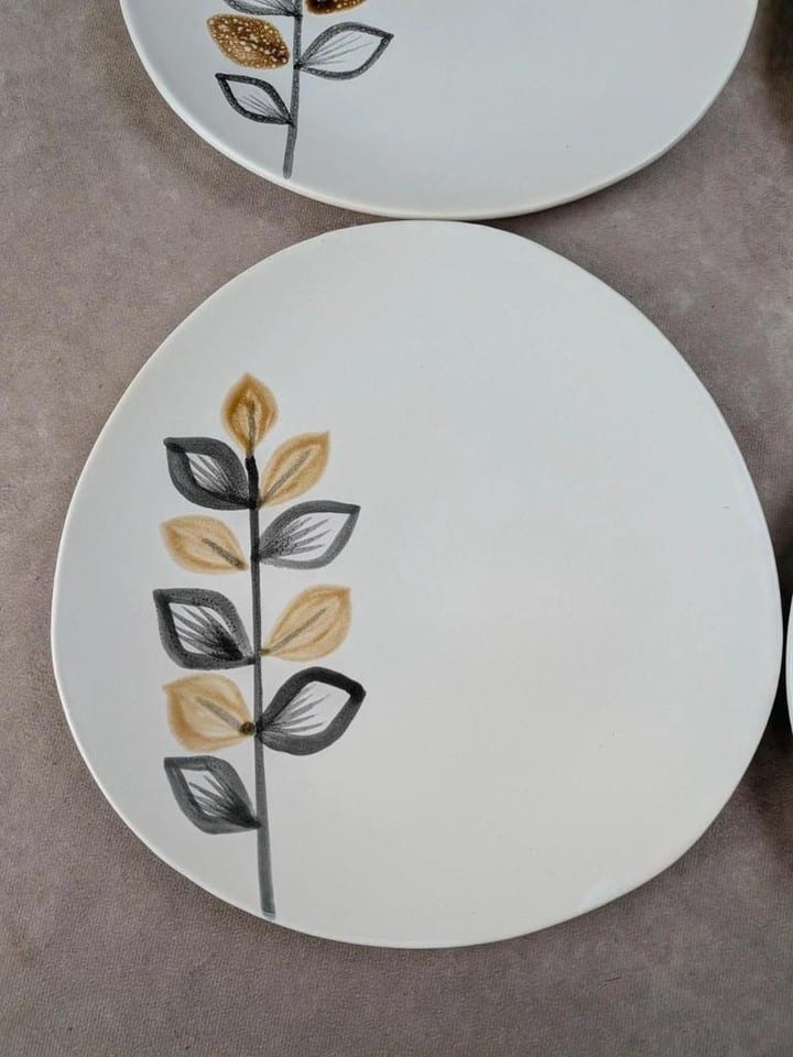 Lot de 6 assiettes plates vintage Niderviller style Capron Vallauris — photo 3