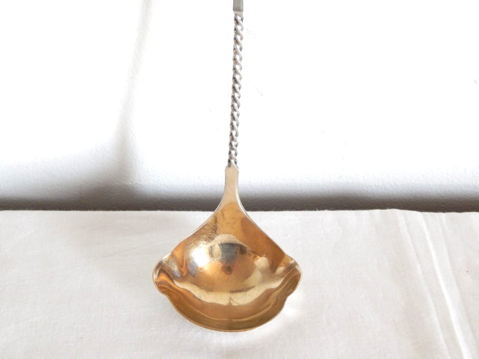 SUPERBE RARE ANCIENNE Louche PUNCH crème ARGENT Décor Déesse de la MOISSON Cérès — photo 7
