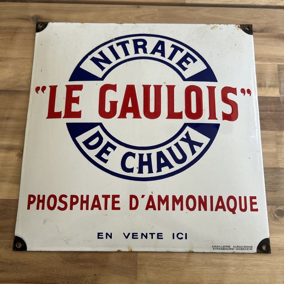 plaque émaillée ancienne bombée LE GAULOIS  EAS