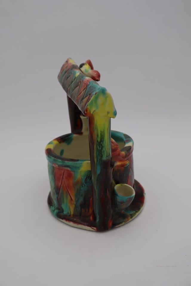 Cache-pot jardinière Vallauris en céramique polychrome décor oiseaux — photo 8