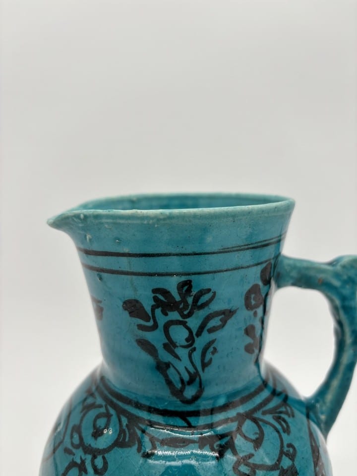 Pichet en faïence émaillée turquoise — photo 5
