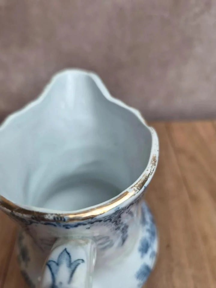 Pot à lait ancien Saint-amand et Hamage Régence terre de fer bleu — photo 6