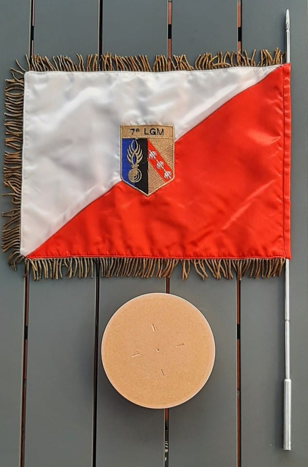 Fanion brodé EGM 22/7 Wissembourg ancien 7° LGM Gendarmerie Mobile ORIGINAL — photo 2