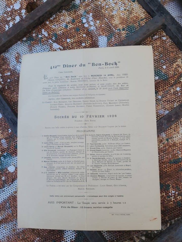 Un programme du 412e Diner du Bon Bock — photo 2
