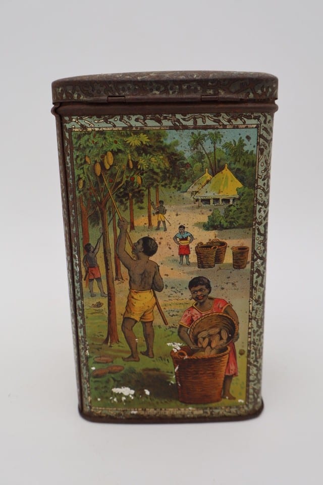 Ancienne boîte en tôle lithographiée Cacao Pur Hollandais Bensdorp Amsterdam — photo 4