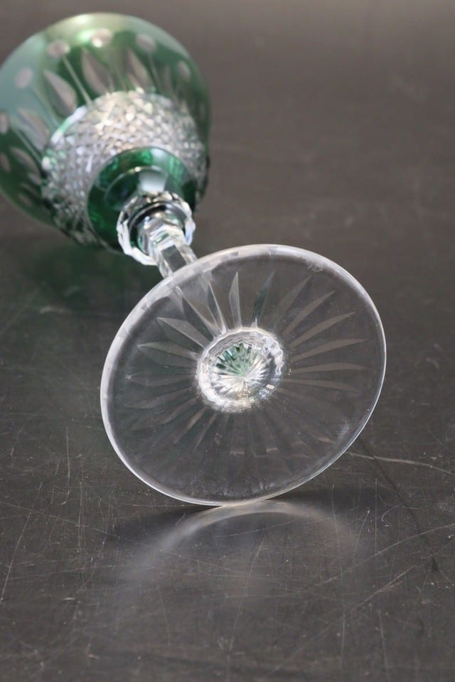 Verre cristal doublé overlay Saint-Louis modèle Tommy vert 16,5 cm — foto 8