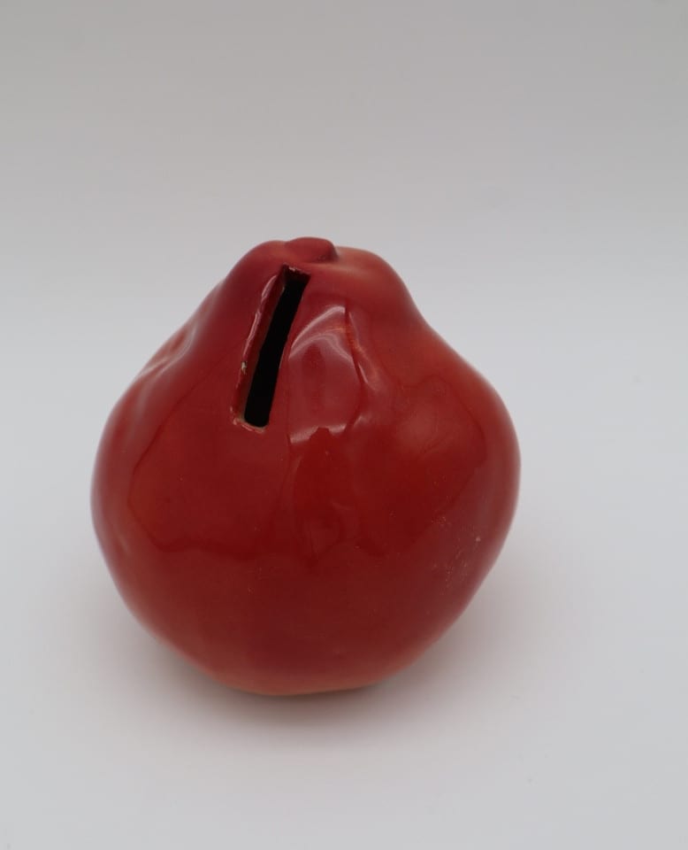 Tirelire à casser céramique poire - vintage - marquée France — photo 2