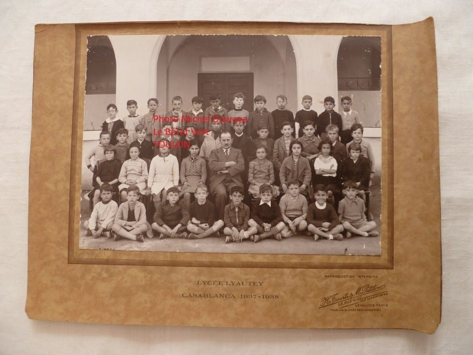Photo 1937-1938 Maroc Lycée LYAUTEY Casablanca Classe élèves Professeur ORIGINAL