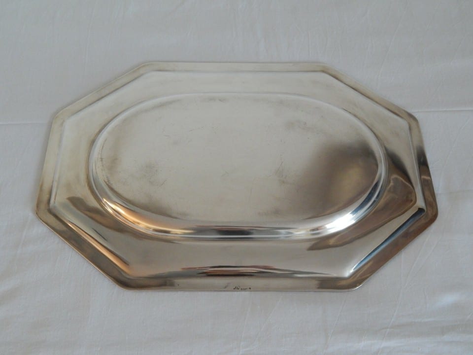 ANCIEN PLAT Art Déco en Métal Argenté GALLIA — photo 4