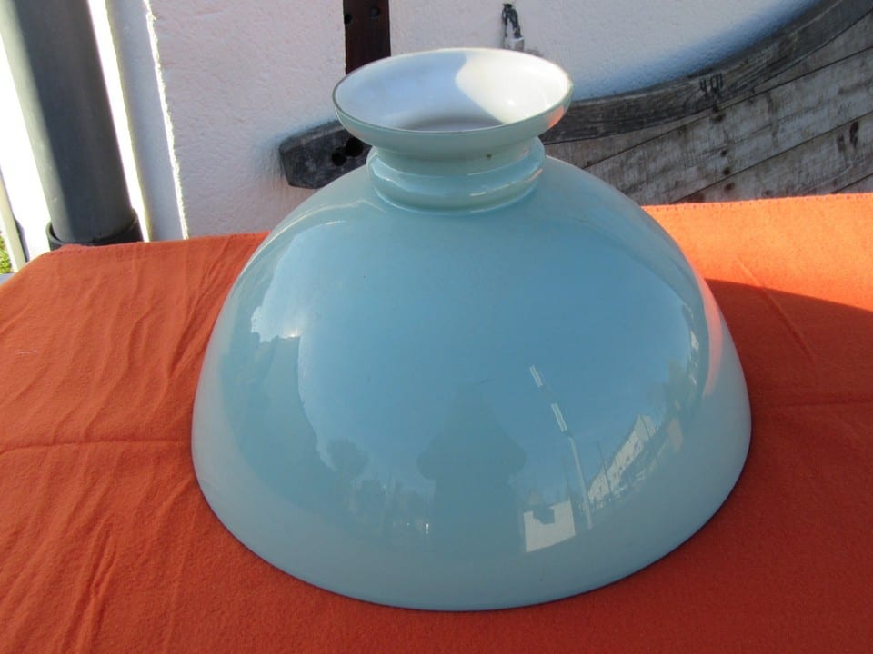 globe opaline de suspension verte — photo 3