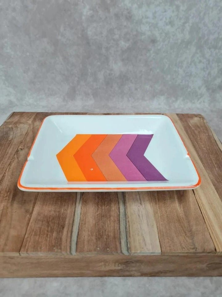 Vide-poches / cendrier Gien “flèches” vintage années 70 🧡💜 — foto 7