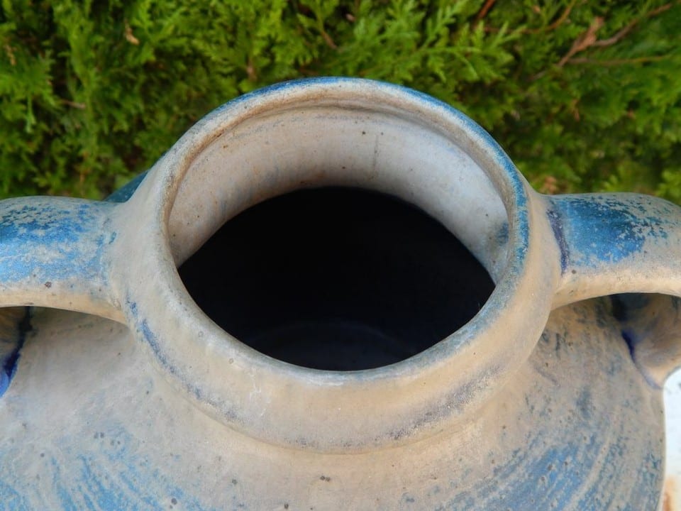 ANCIEN VASE en Grès à Deux Anses Signé GRES Des CAPUCINS SALINS France — photo 6