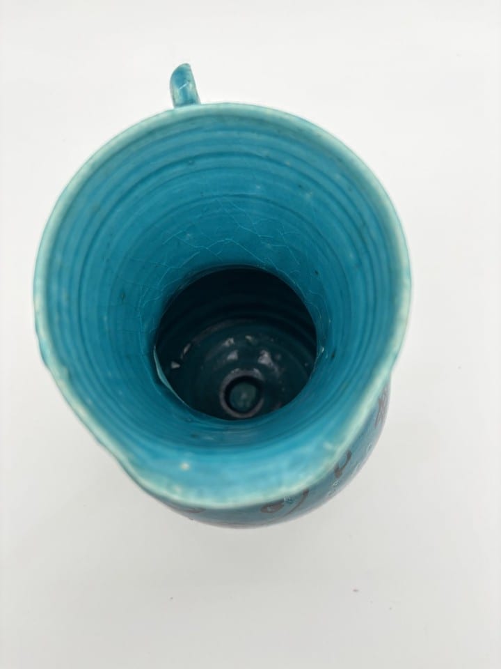 Pichet en faïence émaillée turquoise — photo 8