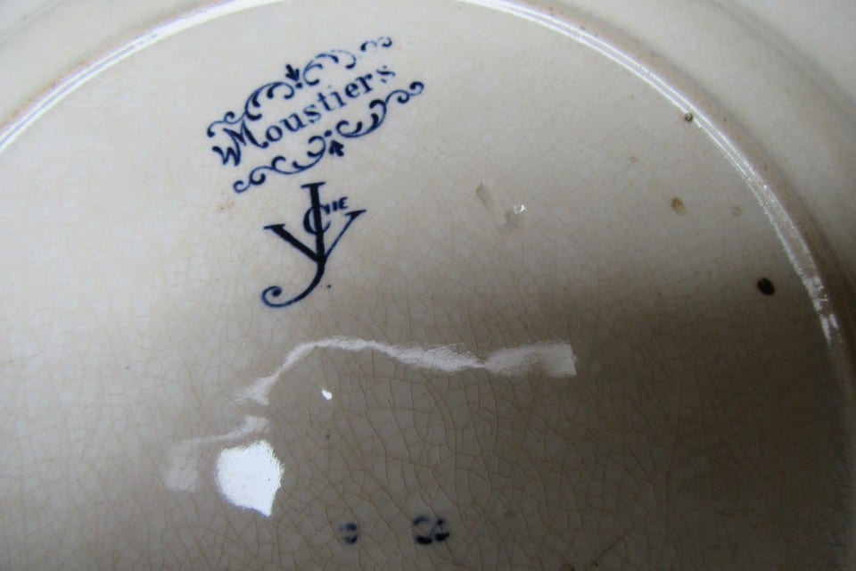 Assiette Ancienne Jules Vieillard Bordeaux JV & Cie Moustiers XIXe - 22 cm — photo 6