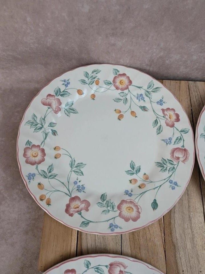 Lot de 5 assiettes plates Churchill Briar Rose – Faïence anglaise vintage — photo 5