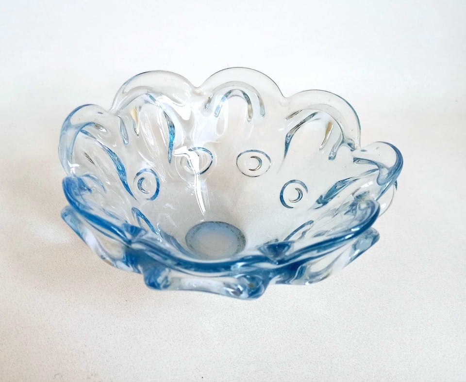 Coupe à fruits ou vide poche Cristal bleuté Années 50 — photo 6