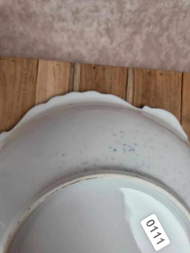 Saladier vintage en porcelaine Porfin Cluj-napoca – bleu cobalt et doré — photo 7