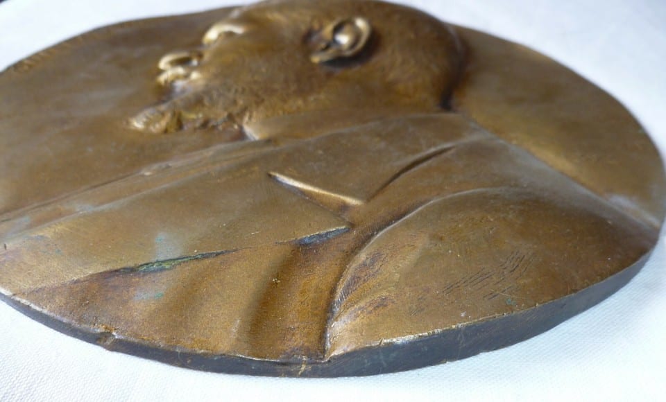 Médaillon 190 mm Bronze HENRI GUILLAUME par J. DELPECH 1894 ORIGINAL MEDAL — photo 4
