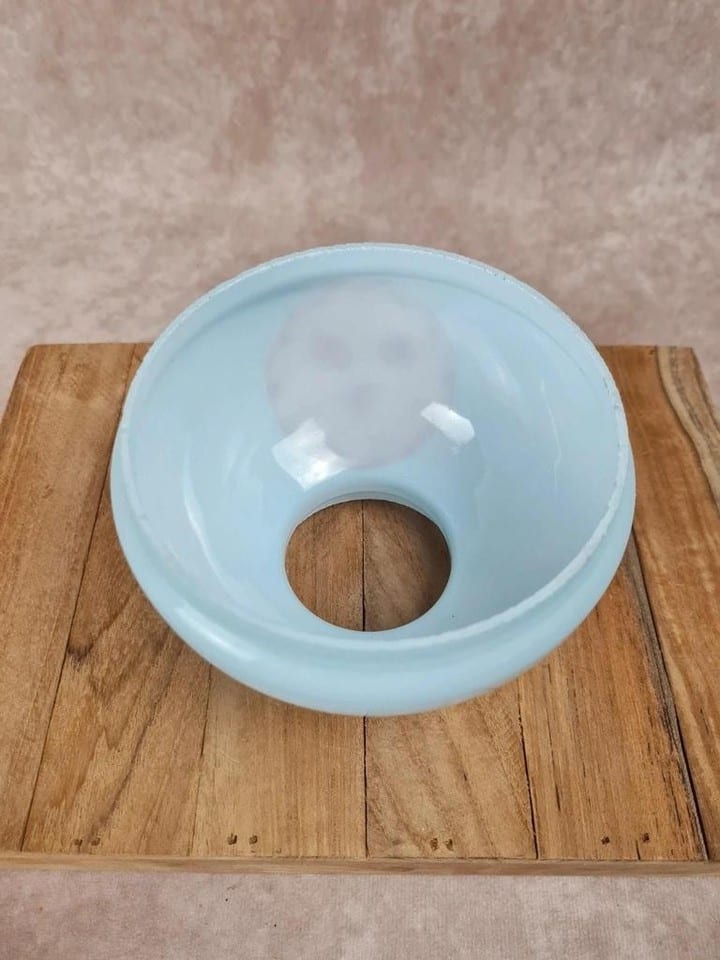 Abat-jour ancien en opaline bleue décor roses 🌸 — foto 7