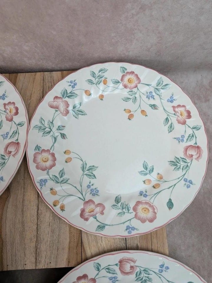 Lot de 5 assiettes plates Churchill Briar Rose – Faïence anglaise vintage — photo 6