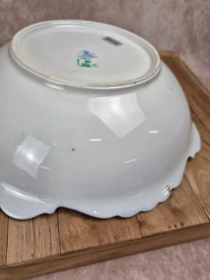 Saladier vintage en porcelaine Porfin Cluj-napoca – bleu cobalt et doré — photo 8