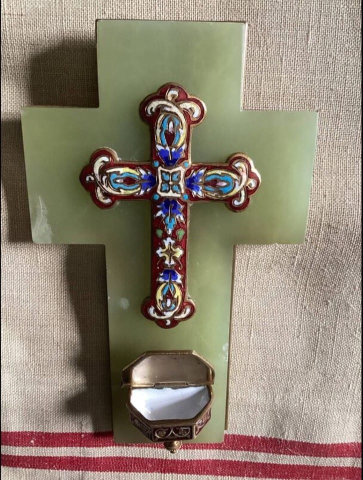 Bénitier en émaux cloisonnés XIXème — Foto 3
