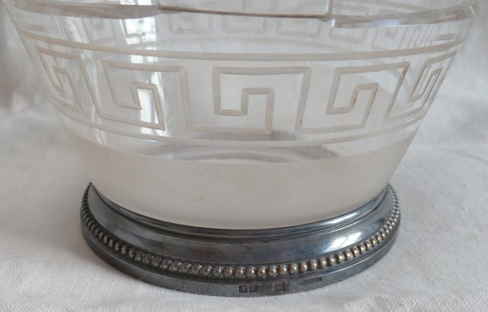 Petite coupe CHRISTOFLE verre ou cristal gravé métal argenté ancien France — photo 6