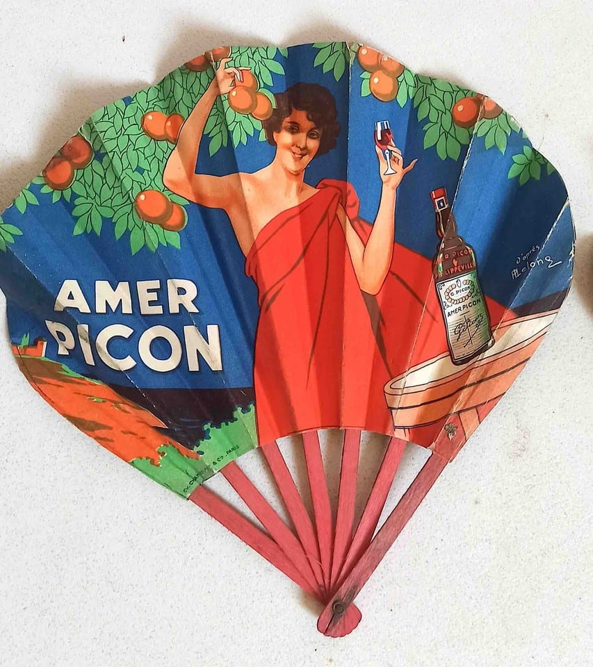 Lot de 4 éventails publicitaires Années 30 Picon Pikina Collector — photo 8