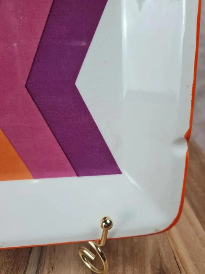 Vide-poches / cendrier Gien “flèches” vintage années 70 🧡💜 — foto 5