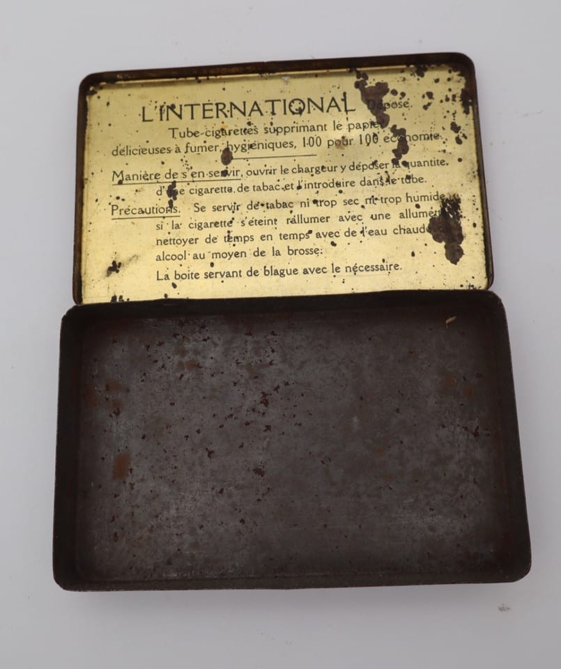 Boîte ancienne Cigarettes sans Papier L’International –tabac– objet publicitaire — photo 7