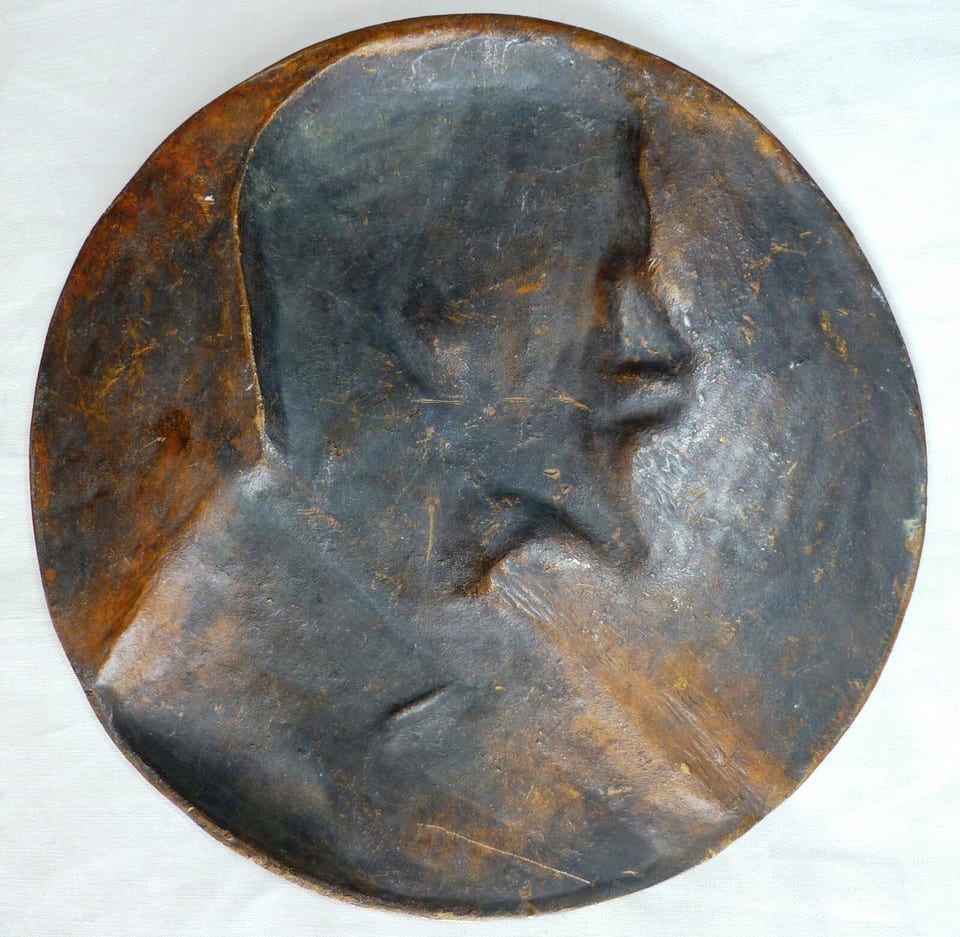 Médaillon 190 mm Bronze HENRI GUILLAUME par J. DELPECH 1894 ORIGINAL MEDAL — photo 5