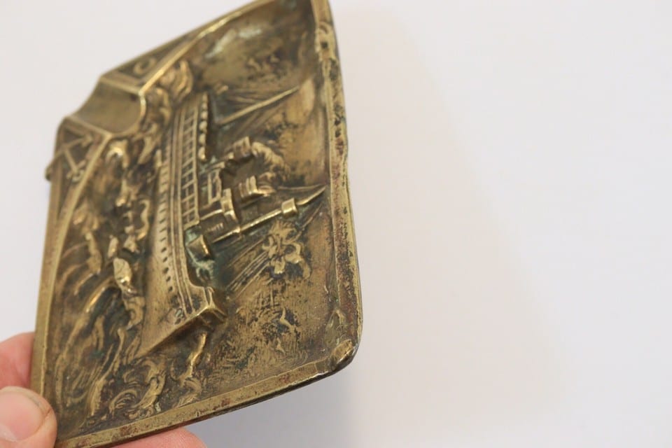 Coupelle vide poche cendrier ashtray bronze bateau vapeur tempête paquebot boat — Foto 4