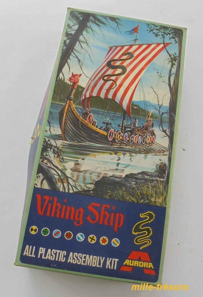 Boite d'origine VIKING Ship AURORA 70' - Assembly Kit Vintage Maquette - VIDE