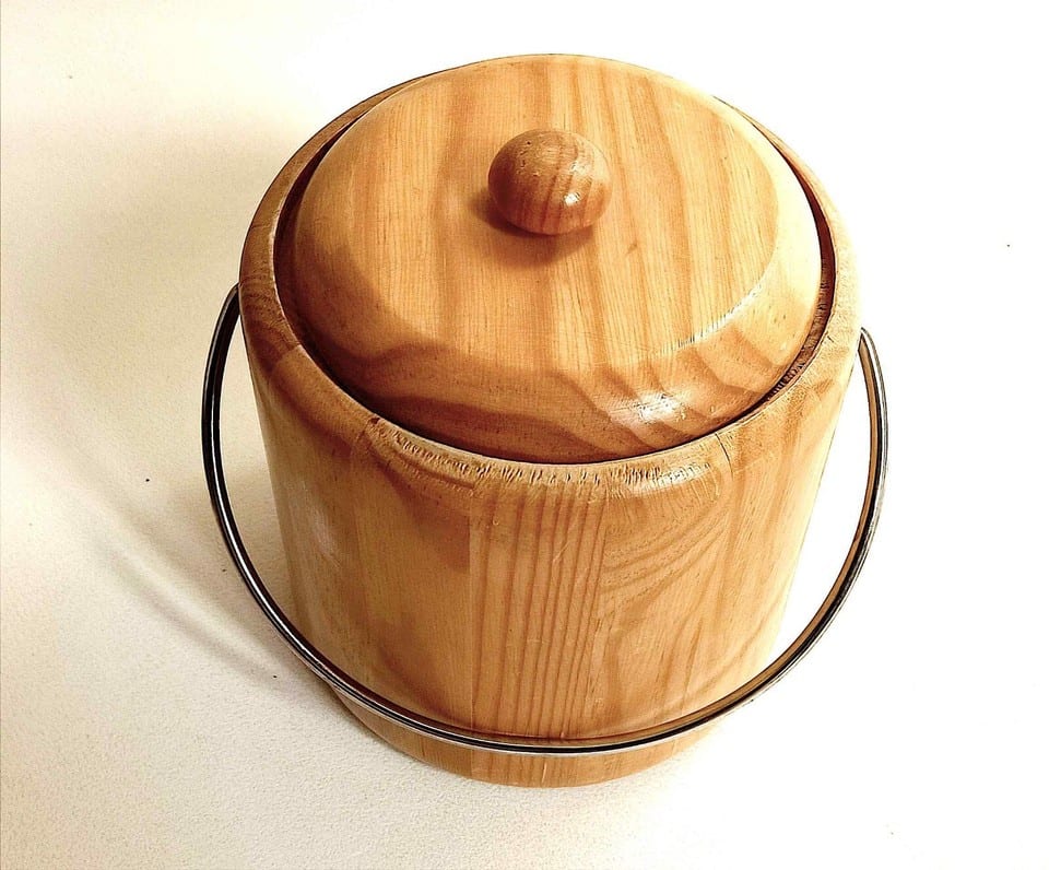 Seau à glace bois style scandinave Années 70 — photo 4
