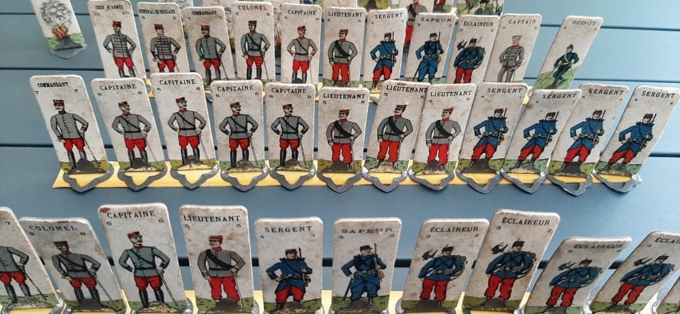 Gros lot 60 Soldats WWI Guerre 1914-1918 Jouet France Figurines Carton VINTAGE — photo 5