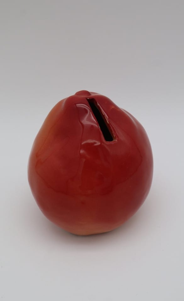 Tirelire à casser céramique poire - vintage - marquée France