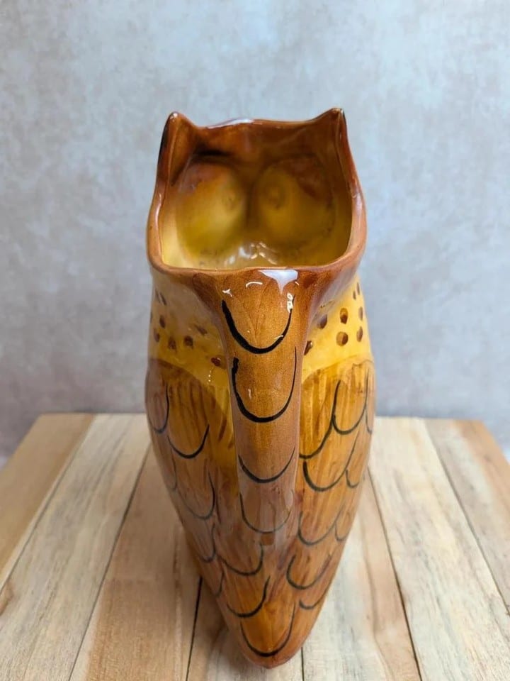 Pichet zoomorphe vintage en céramique émaillée – Chouette hibou — photo 6