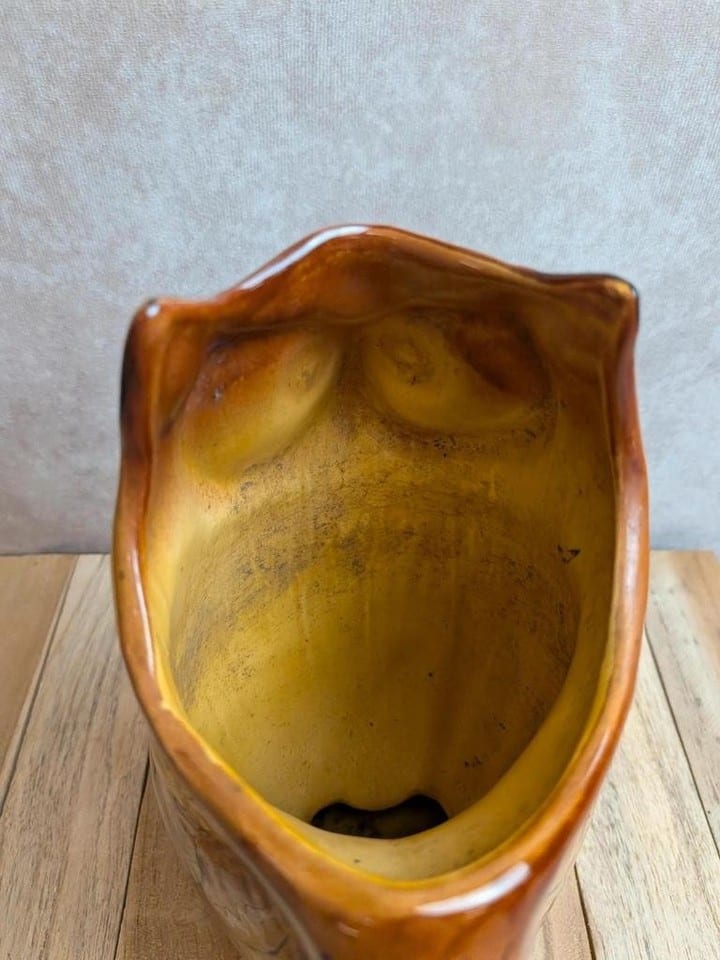 Pichet zoomorphe vintage en céramique émaillée – Chouette hibou — photo 8
