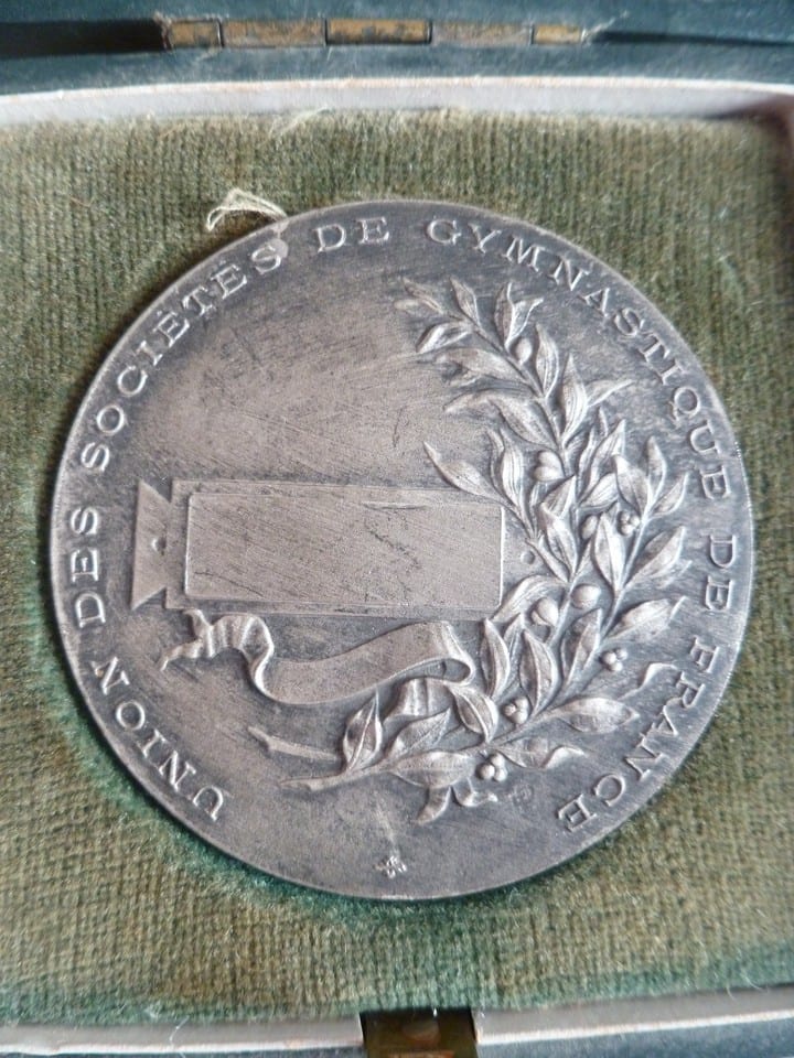 Médaille bronze GYMNASTIQUE France en écrin H. Chapu authentique — photo 3