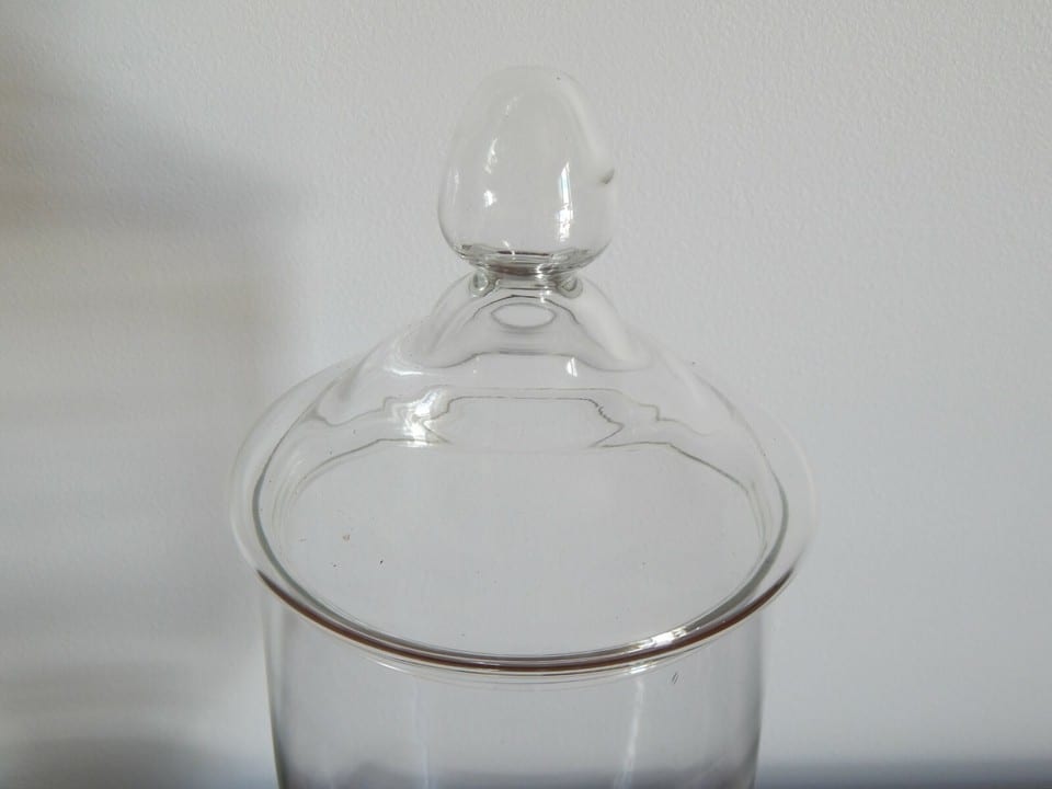 ANCIEN POT Bocal à Pharmacie ou Décoratif ? en VERRE avec Couvercle — photo 4