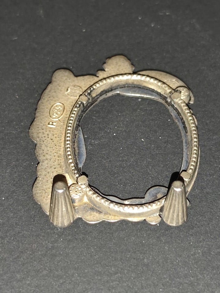 Miniature Antique Vintage Sterling Silver 925 Photo Frame — foto 5
